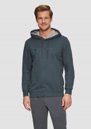 s.Oliver Hoodie mit Logo-Print - schiefergrau