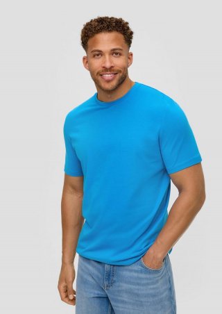 s.Oliver T-Shirt mit kleinem Logo-Print - azurblau