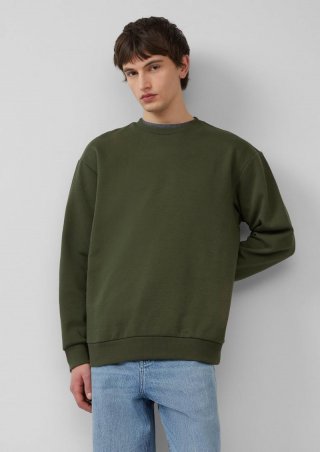 s.Oliver Sweatshirt mit Logo-Stickerei - olivgrün