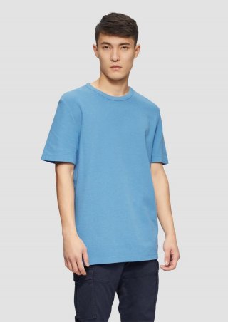 s.Oliver T-Shirt aus Baumwolle mit Waffelstruktur - royalblau