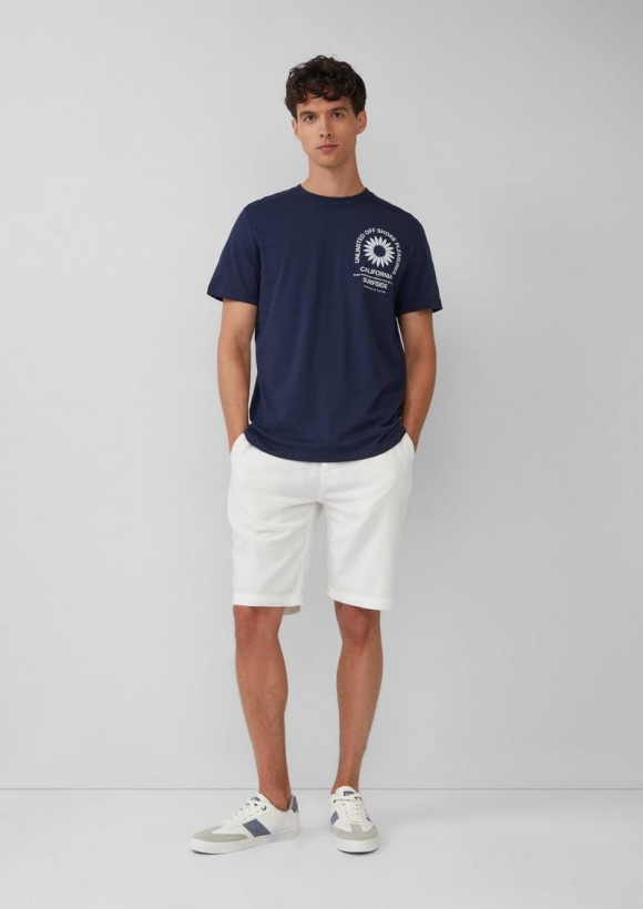 s.Oliver Leichte Shorts mit Struktur im Relaxed Fit - weiß