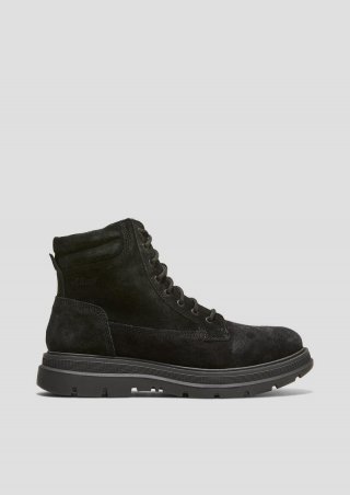 s.Oliver Gefütterte Boots aus Leder - schwarz