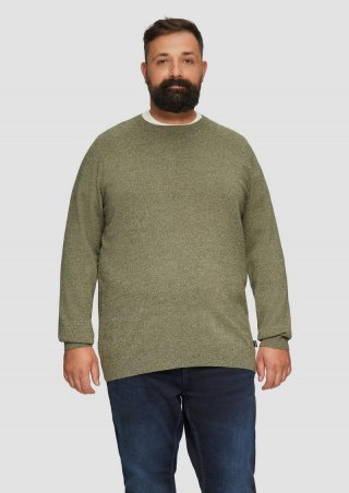 s.Oliver Strickpullover mit Rippbündchen - olivgrün