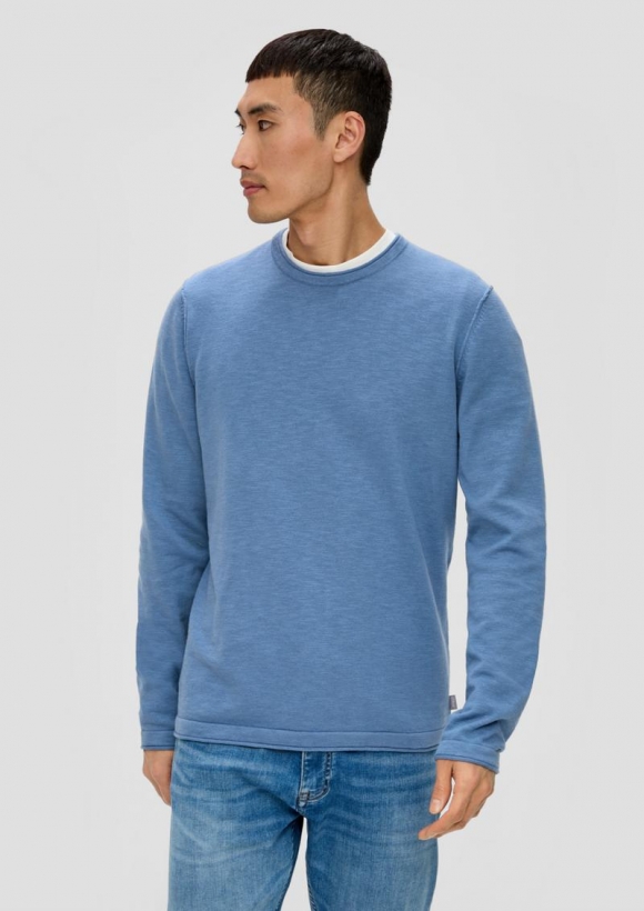 s.Oliver Strickpullover mit Rollkante - hellblau