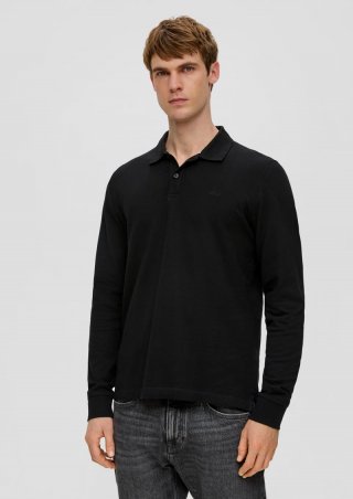 s.Oliver Poloshirt mit Logo-Detail - schwarz