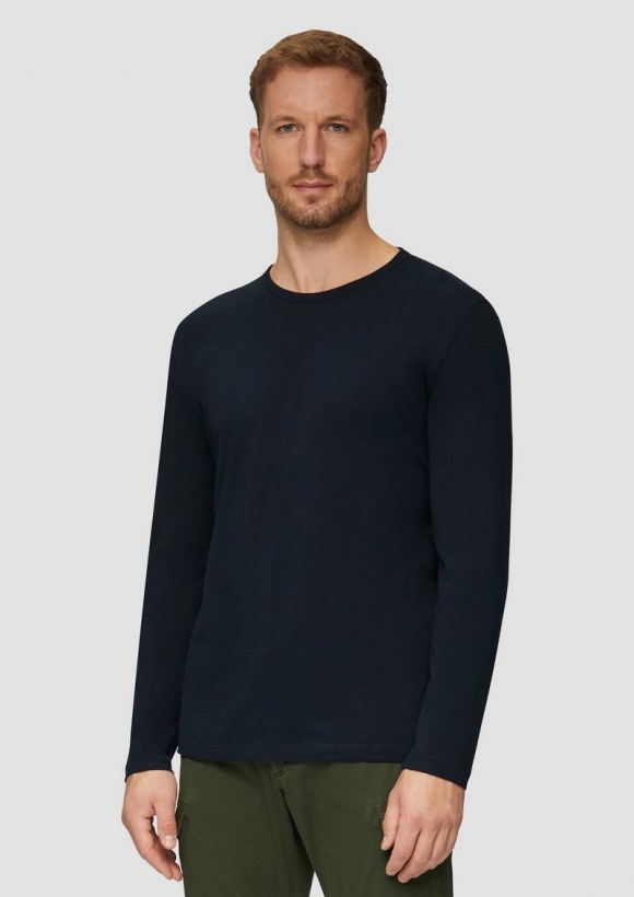 s.Oliver Softes Langarmshirt aus Baumwolljersey - navy