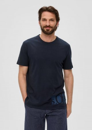 s.Oliver T-Shirt mit Label-Print - navy