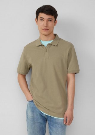 s.Oliver Poloshirt aus Baumwollpiqué - helles olivgrün
