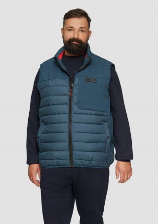 s.Oliver Pufferweste aus Softshell mit Kontrast-Details - navy