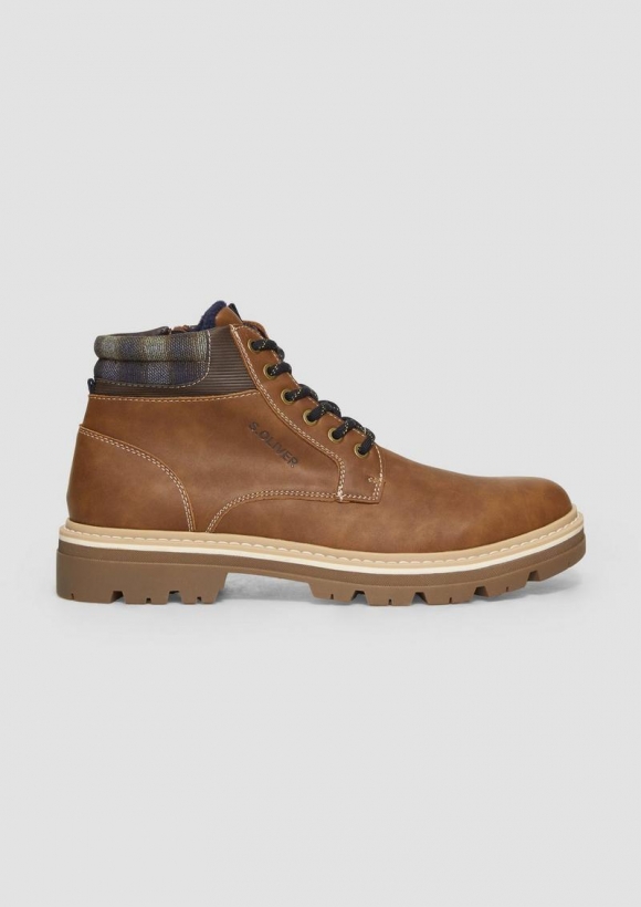 s.Oliver Stiefel mit Schnürung - cognac