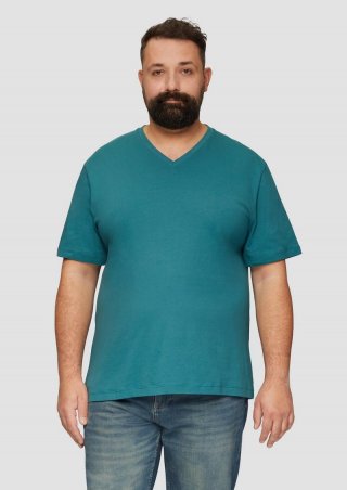 s.Oliver Jerseyshirt mit Logo und V-Ausschnitt - petrol