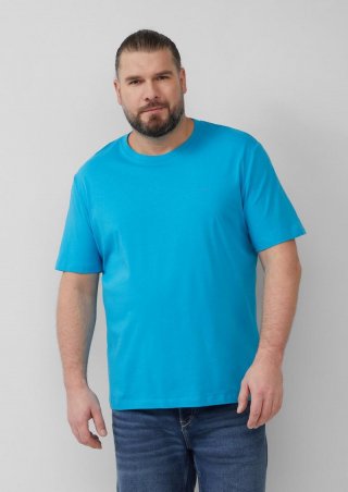 s.Oliver Baumwoll-T-Shirt mit Logo-Print - pastelltürkis