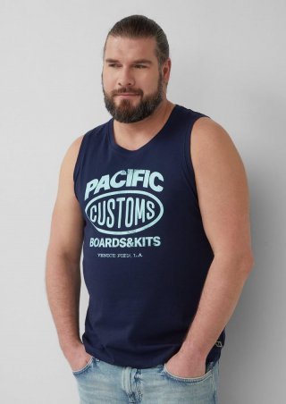s.Oliver Tanktop aus Baumwollle mit Frontprint - tiefblau