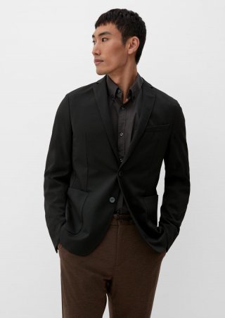 s.Oliver Slim: Jogg Suit-Sakko - schwarz