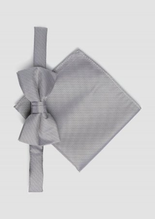 s.Oliver Accessoires-Box mit Fliege und Einstecktuch - schiefergrau