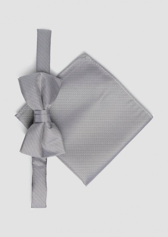 s.Oliver Accessoires-Box mit Fliege und Einstecktuch - schiefergrau