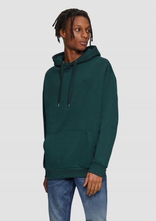 s.Oliver Kapuzen-Sweatshirt mit Logostickerei - smaragd