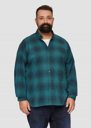 s.Oliver Hemd mit Button-Down-Kragen aus Baumwollstretch - petrol