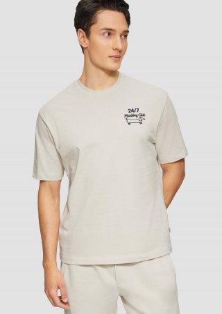 s.Oliver T-Shirt im Relaxed Fit aus Heavy Jersey - wollweiß