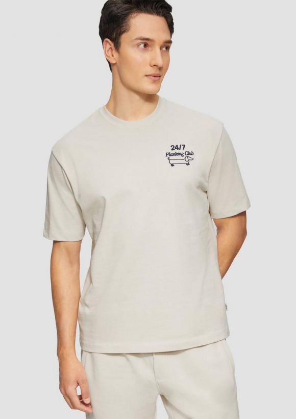 s.Oliver T-Shirt im Relaxed Fit aus Heavy Jersey - wollweiß