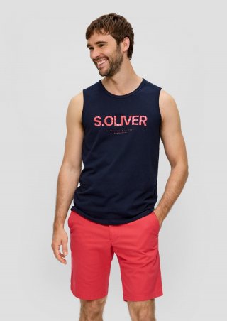 s.Oliver Bermuda aus Baumwoll-Stretch mit Paspeltasche - himbeere