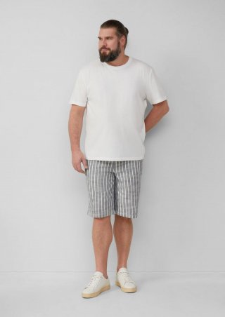 s.Oliver Gestreifte Bermuda Detroit im Relaxed Fit - tiefblau