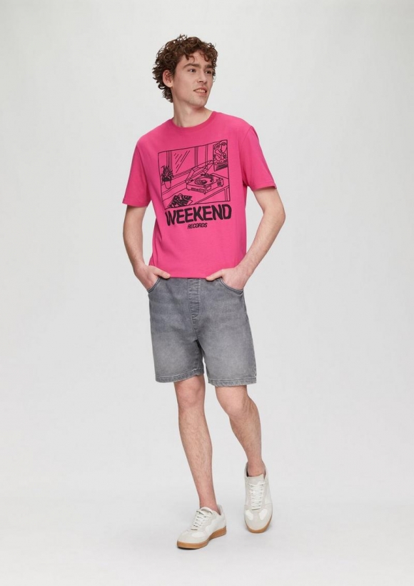 s.Oliver Kurze Jeans-Jogger / Regular Fit / Mid Rise / Baumwollstretch - schiefergrau