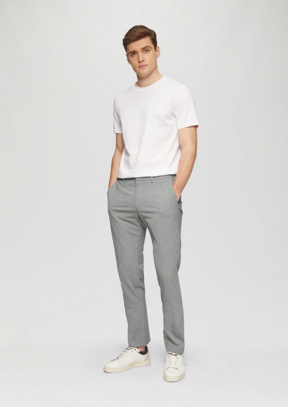 s.Oliver s.O PURE: Anzughose mit feiner Webstruktur - taubengrau s.Oliver s.O PURE: Anzughose mit feiner Webstruktur - taubengrau
