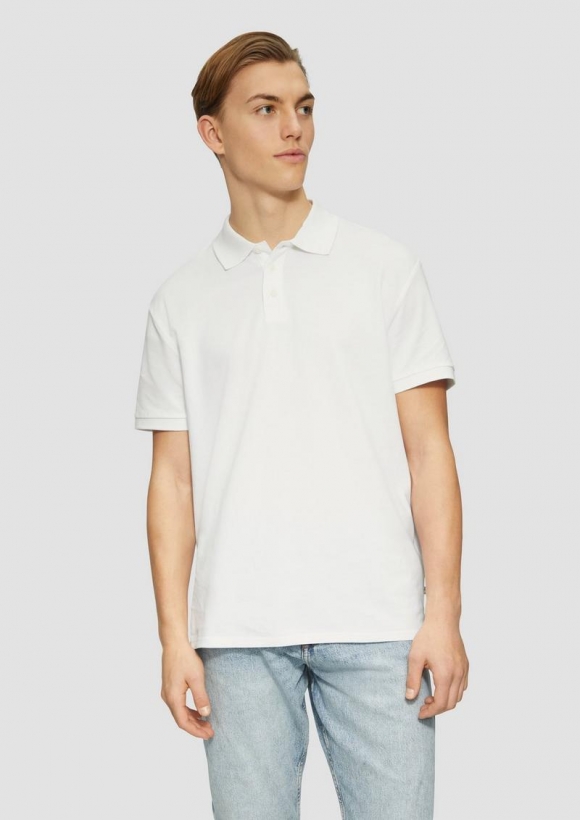 s.Oliver Poloshirt aus Piqué - weiß