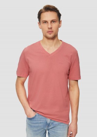 s.Oliver Baumwoll-T-Shirt mit Logo-Print - himbeere