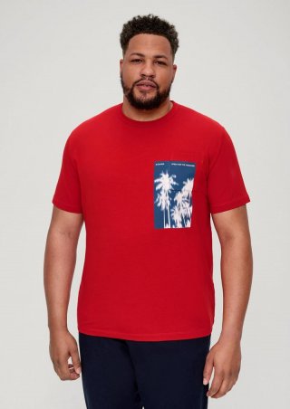 s.Oliver T-Shirt aus Baumwollstretch - preiselbeere