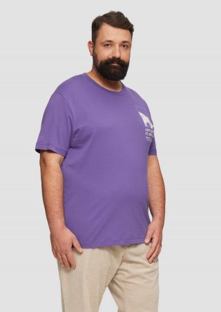 s.Oliver Baumwoll-T-Shirt mit Frontprint - flieder
