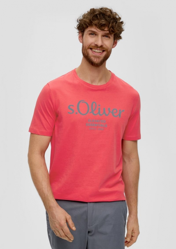 s.Oliver T-Shirt mit Frontprint - koralle