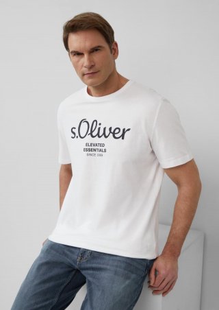 s.Oliver T-Shirt mit Logo-Print - weiß