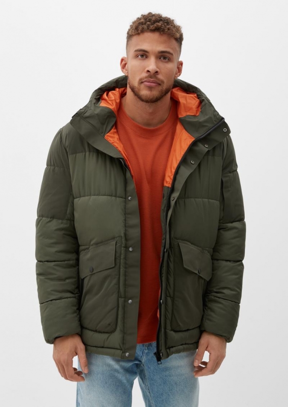 s.Oliver Steppjacke mit Kapuze - olivgrün