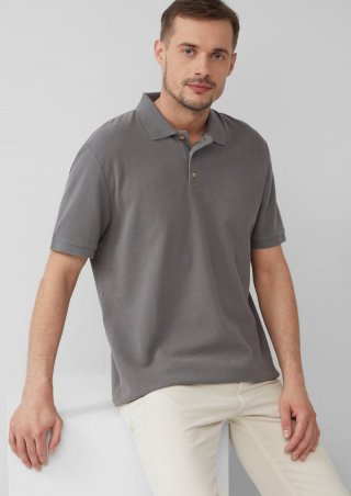 s.Oliver Poloshirt aus Waffelpiqué - graphit
