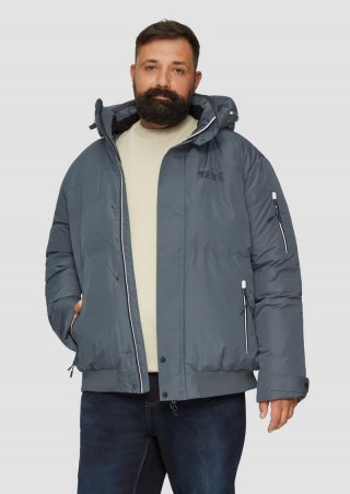 s.Oliver Wasserabweisender wattierter Blouson mit Kontrast-Details - schiefergrau