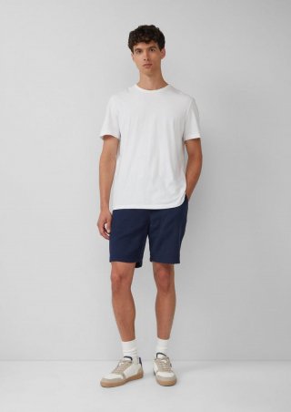 s.Oliver Detroit: Strukturierte Baumwoll-Shorts im Relaxed Fit - tiefblau