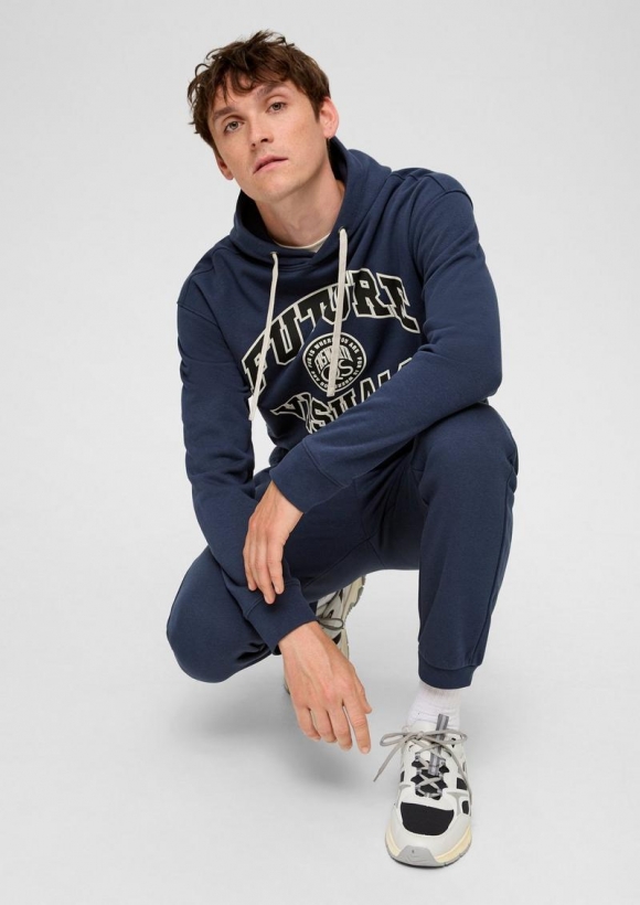 s.Oliver Kapuzenpulli aus Baumwollmix - tiefblau