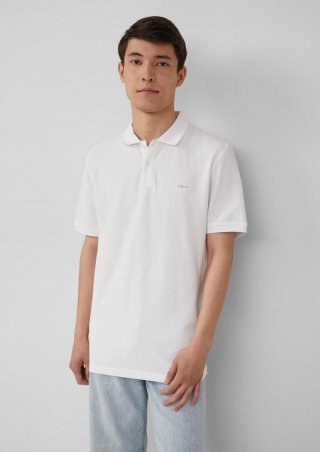 s.Oliver Poloshirt aus Baumwollpiqué - weiß