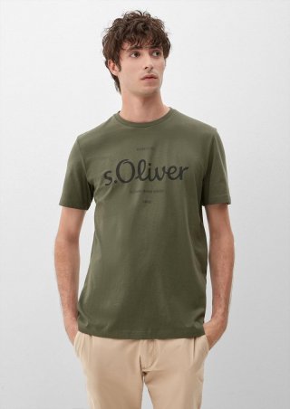 s.Oliver Labelshirt aus Jersey - olivgrün