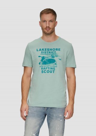 s.Oliver Baumwollshirt mit Frontprint - salbeigrün