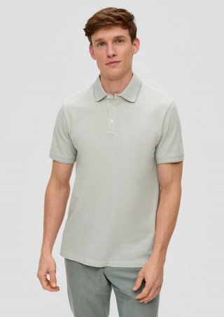 s.Oliver Poloshirt im Slim Fit mit Piquéstruktur - salbeigrün