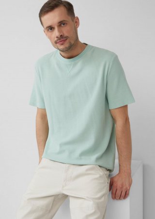 s.Oliver Strukturiertes T-Shirt mit Crew Neck - ozeangrün