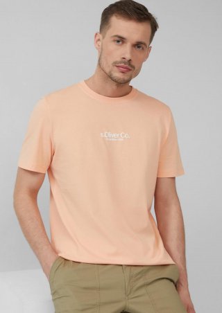 s.Oliver T-Shirt aus Baumwolle mit Logo-Print - papaya