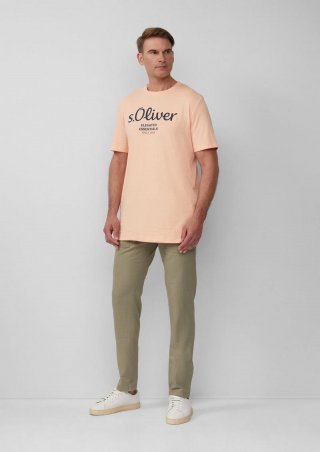 s.Oliver Detroit: Cropped-Hose aus Leinenmix im Relaxed Fit - helles olivgrün