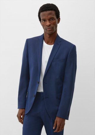 s.Oliver Slim Fit: Stretch-Sakko - ozeanblau