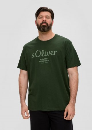s.Oliver T-Shirt mit Label-Print - tannengrün