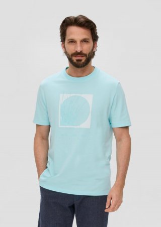 s.Oliver T-Shirt mit Artwork - helles türkis