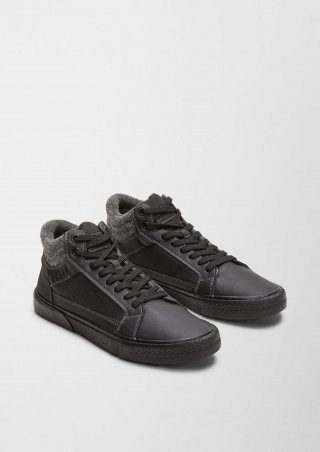 s.Oliver High Sneaker im Materialmix - schwarz